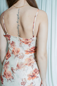 Rosewater Romance Ruffle Hem Maxi Slip Dress