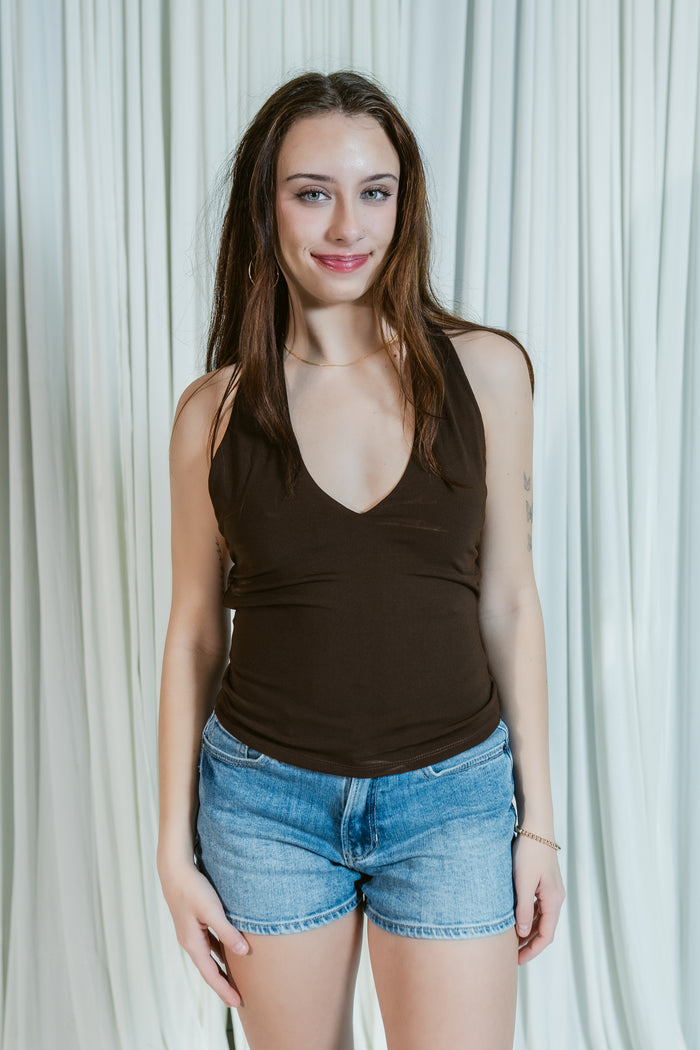 It's The Moment Halter Top W/ Cowl Back