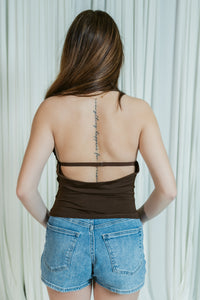 It's The Moment Halter Top W/ Cowl Back