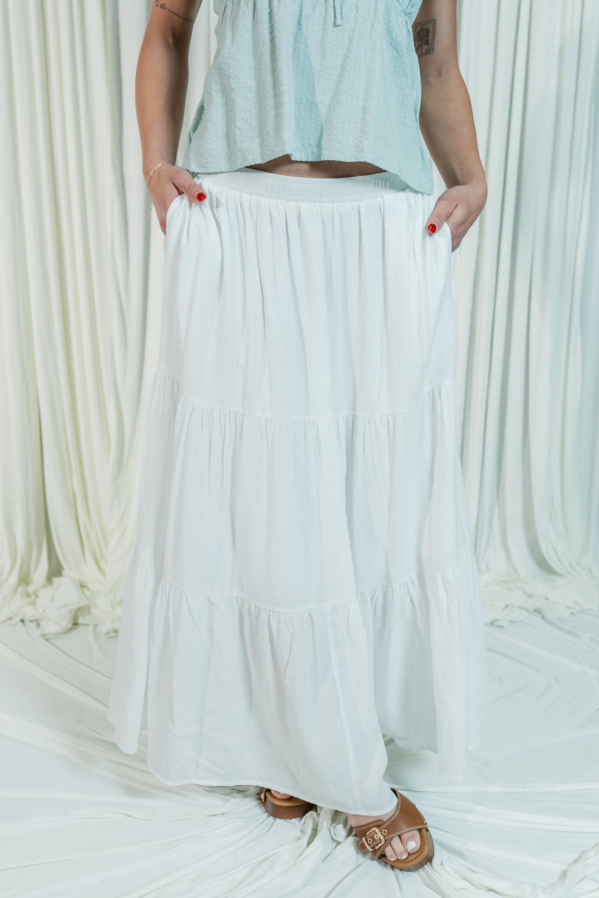 Flowers In Your Hair Tiered Maxi Skirt