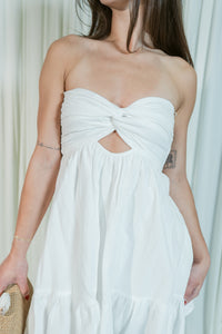 Twist of Summer Strapless Mini Dress W/ Built in Shorts
