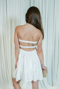 Twist of Summer Strapless Mini Dress W/ Built in Shorts