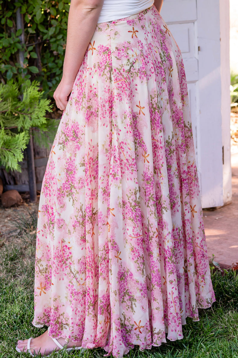 Clearance - High Waisted Floral Maxi Skirt For Elyse Clearance - High Waisted Floral Maxi Skirt For Elyse