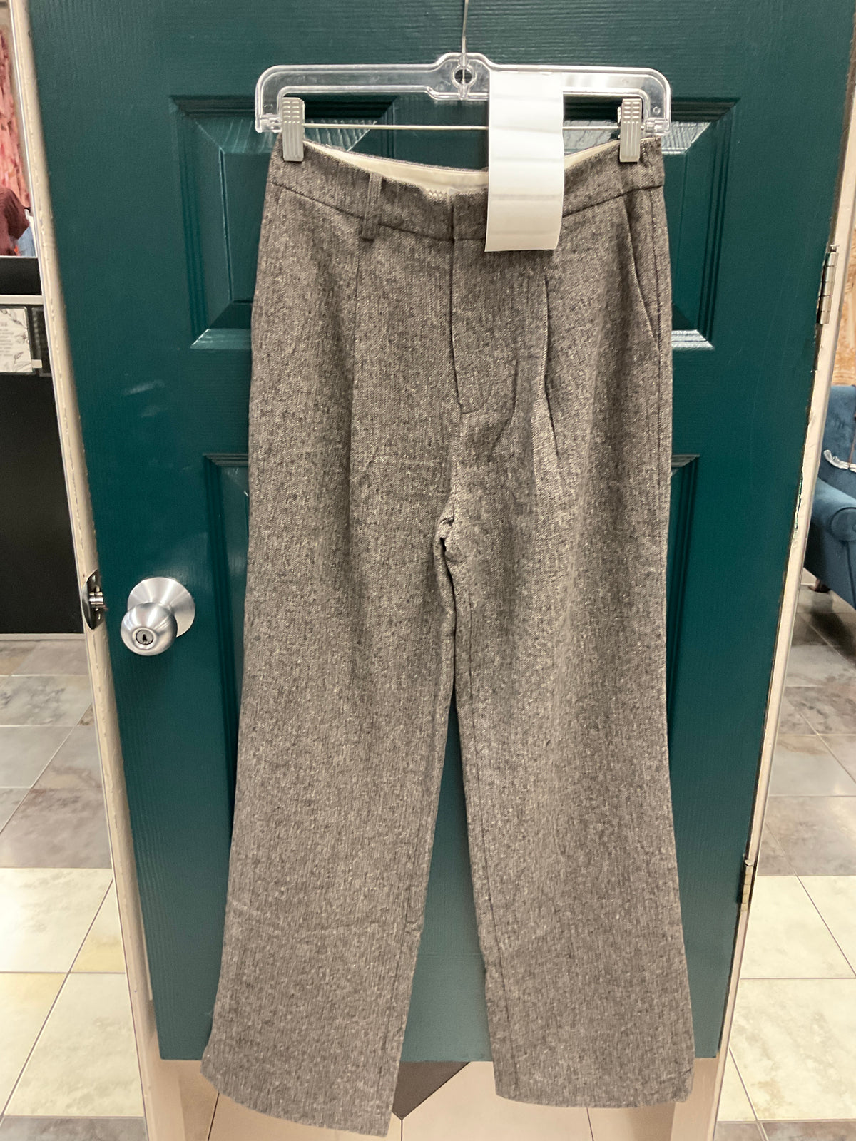 Liv Herringbone Wide Leg Trousers