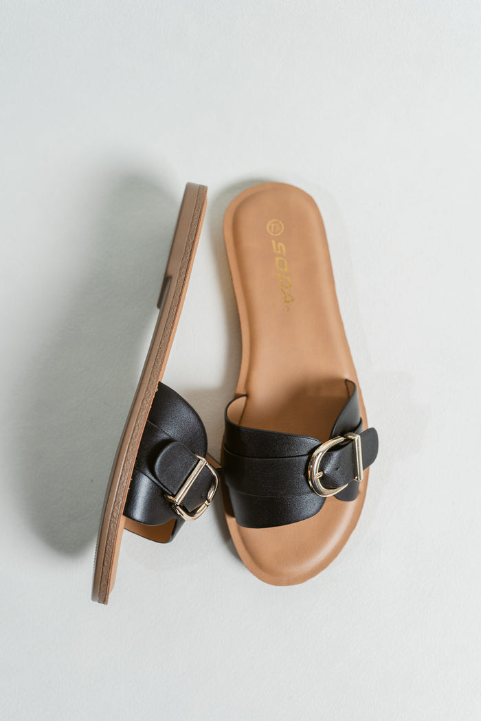 Siran Sunshine Casual Slide Sandal W/ Adjustable Buckle