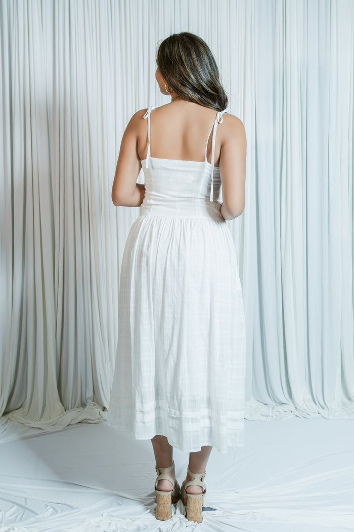 Bella Line Drop Waist Midi White / X-Small Bella Line Drop Waist Midi White / X-Small