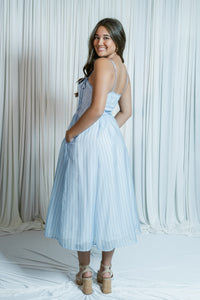 Lahela in the Hamptons Smocked Striped Midi Dress