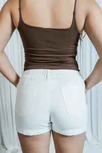 Idyll Cotton/ Linen Blend Tie Waist Shorts