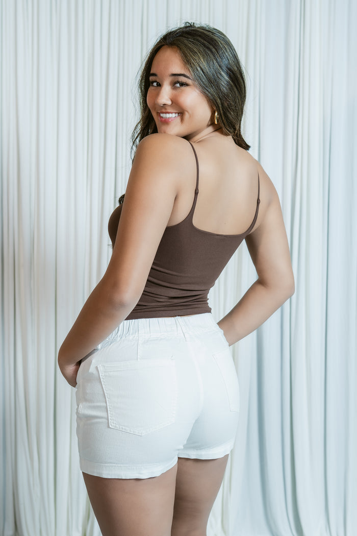 Idyll Cotton/ Linen Blend Tie Waist Shorts