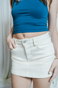Day Off Denim Mini Skirt W/ Built in Shorts