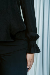 Signature Button Front Long Sleeve Blouse