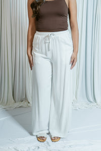 Seabreeze Elastic Waist Linen Pants W/ Pockets
