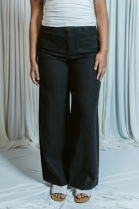 The Linen Marine Wide Leg Pant