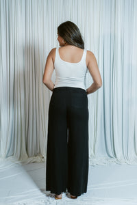 The Linen Marine Wide Leg Pant