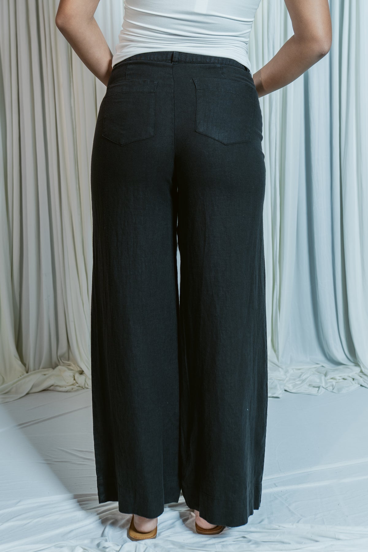 The Linen Marine Wide Leg Pant
