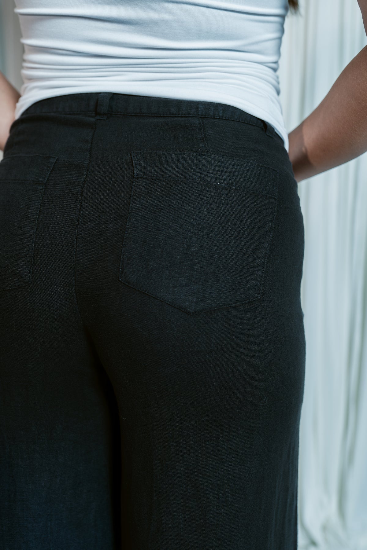 The Linen Marine Wide Leg Pant