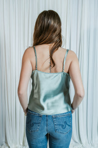 Easy Elegance Cowl Neck Satin Top