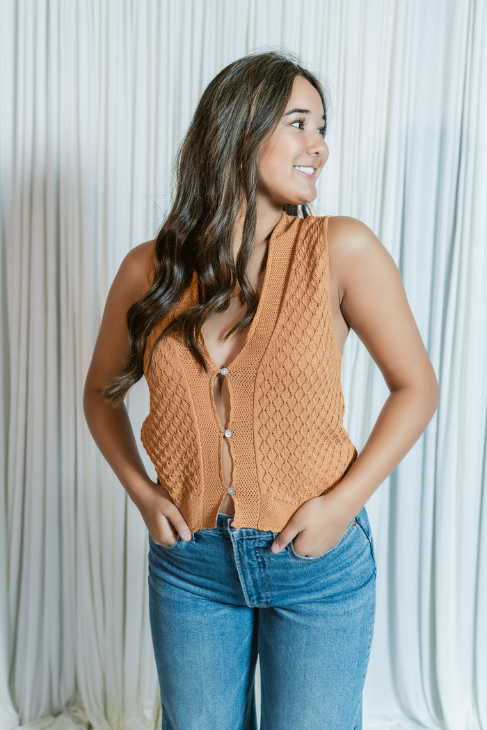 Orchard Button Front Sweater Vest