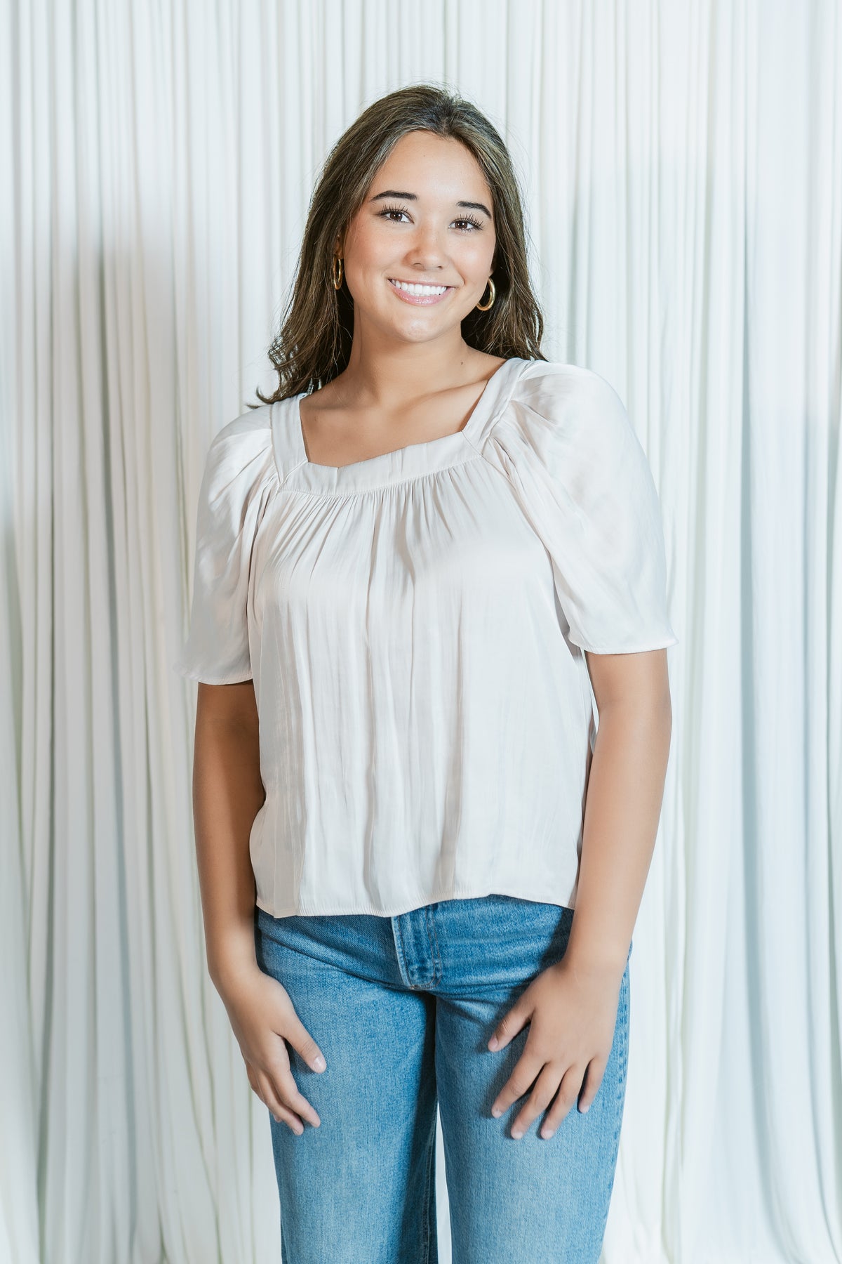 Harper Drape Satin Blouse