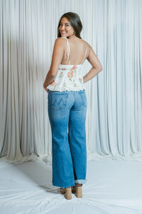 Dahlia Darling Eyelet Top W/ Lace Trim