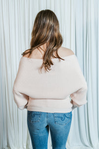 Maycee One Shoulder Waffle Knit Sweater