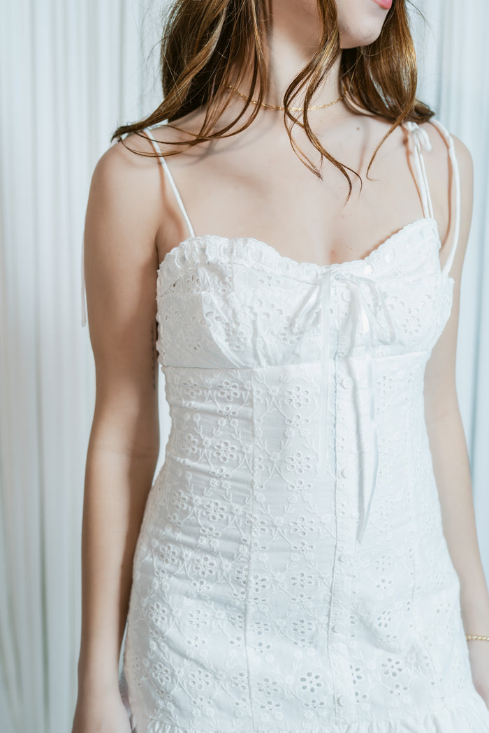 Kelley Summer Romance Drop Waist Eyelet Mini Dress