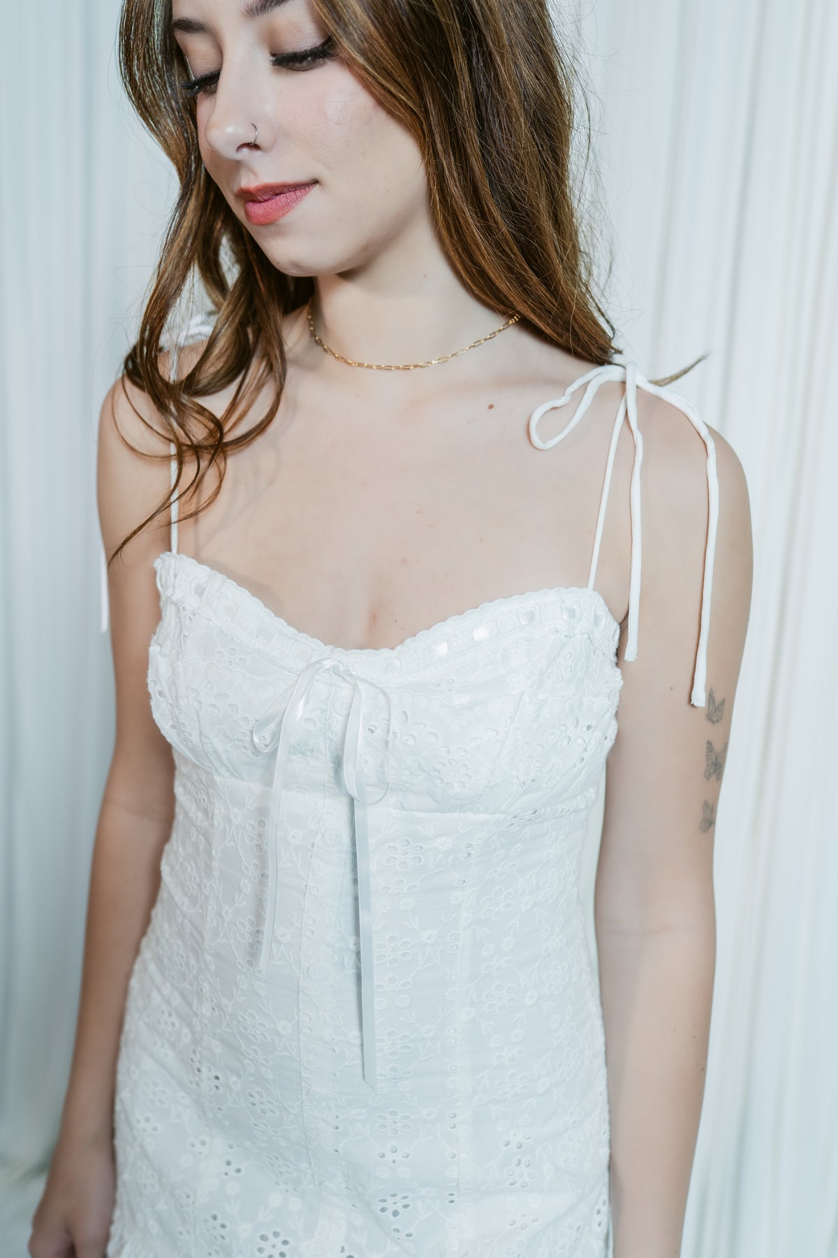 Kelley Summer Romance Drop Waist Eyelet Mini Dress