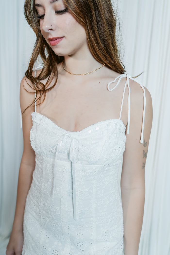Kelley Summer Romance Drop Waist Eyelet Mini Dress
