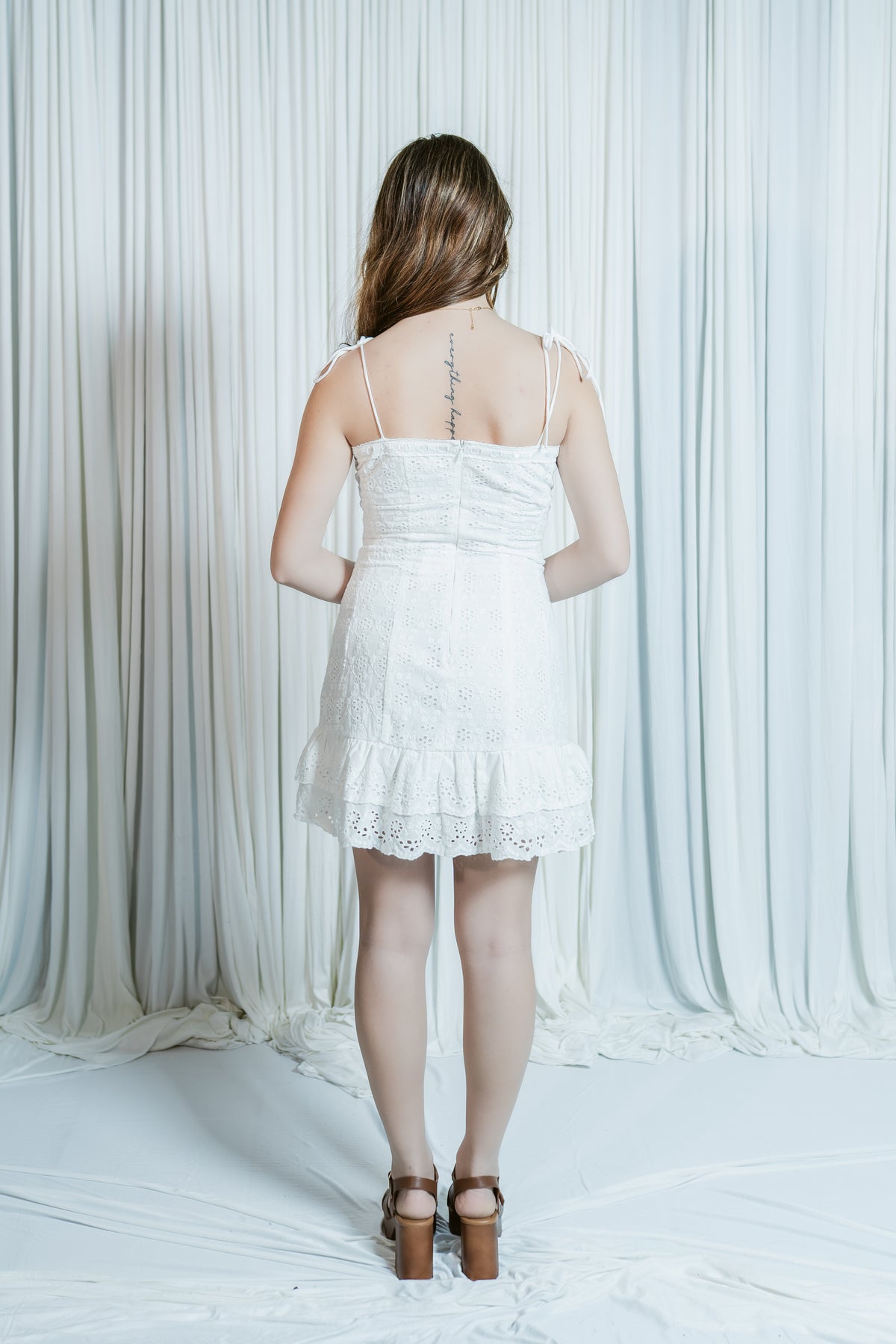 Kelley Summer Romance Drop Waist Eyelet Mini Dress