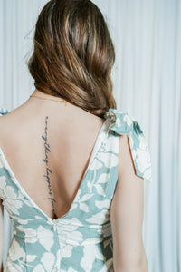 Green Tea Hibiscus A-Line Mini Dress