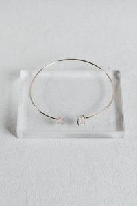 Gold Stone Open Cuff Bracelet
