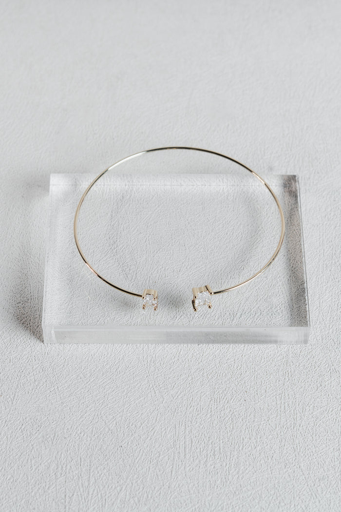 Gold Stone Open Cuff Bracelet