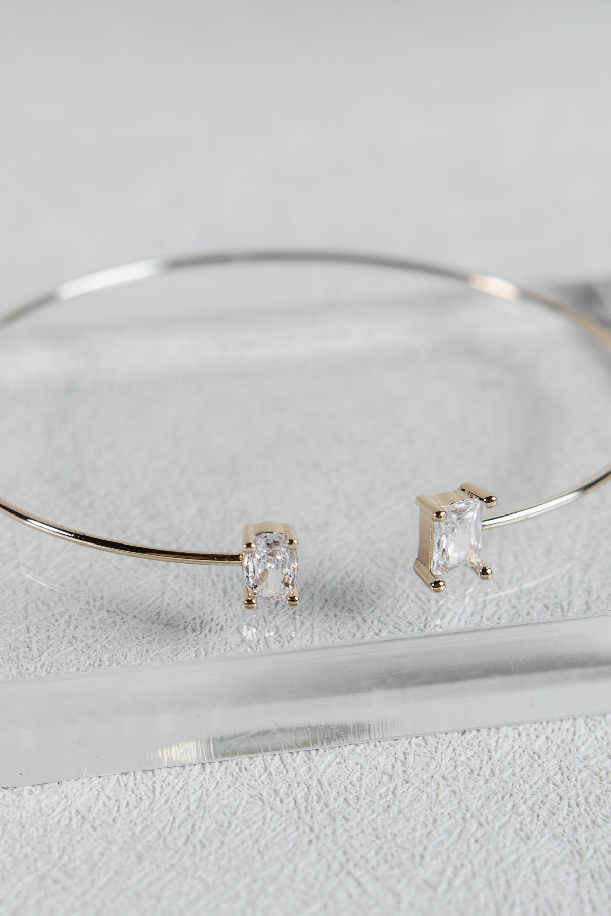 Gold Stone Open Cuff Bracelet