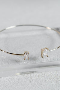 Gold Stone Open Cuff Bracelet