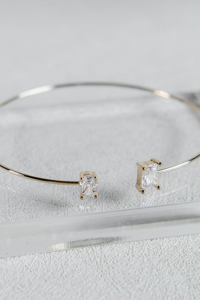 Gold Stone Open Cuff Bracelet