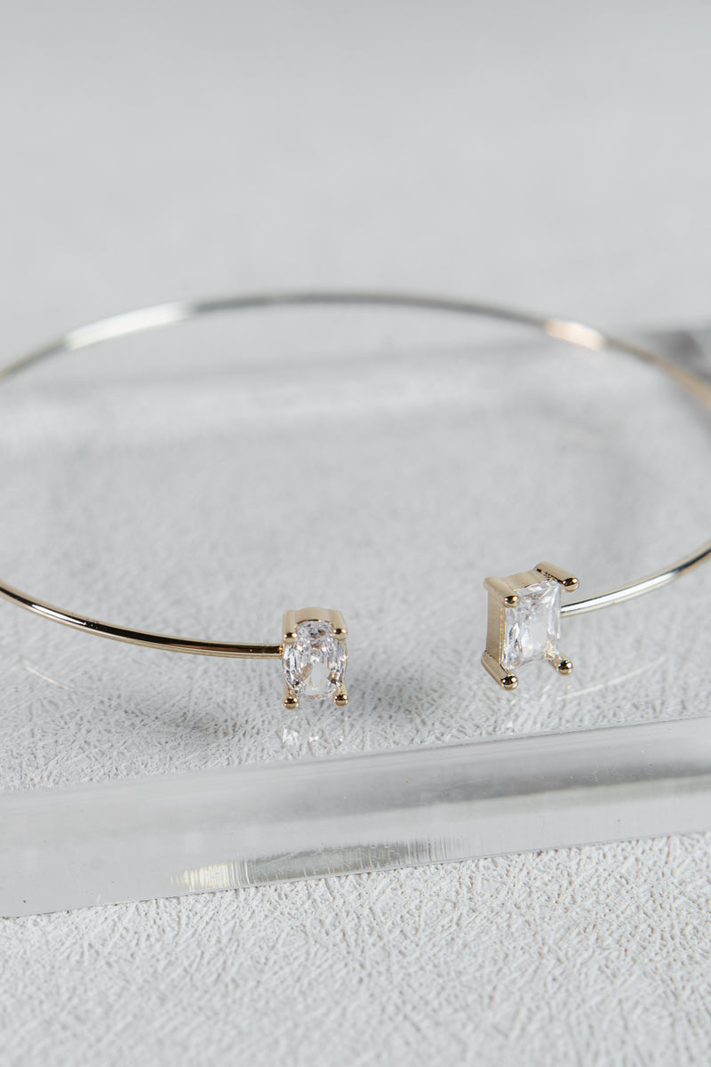 Gold Stone Open Cuff Bracelet