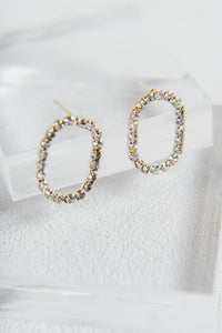 Dimond Oval Dipped Hugger Earrings