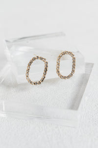 Dimond Oval Dipped Hugger Earrings