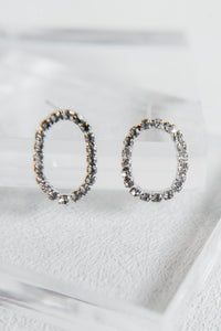 Dimond Oval Dipped Hugger Earrings