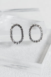 Dimond Oval Dipped Hugger Earrings
