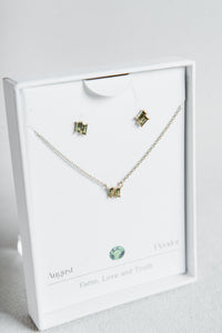 Birthstone Necklace & Earring Set