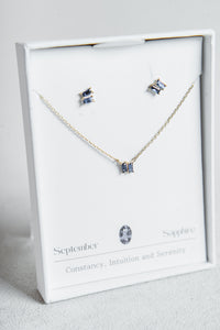 Birthstone Necklace & Earring Set