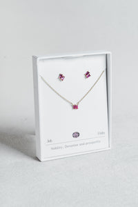 Birthstone Necklace & Earring Set