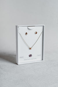 Birthstone Necklace & Earring Set