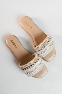 Cala Woven Flat Square Toe Sandals