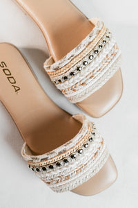 Cala Woven Flat Square Toe Sandals