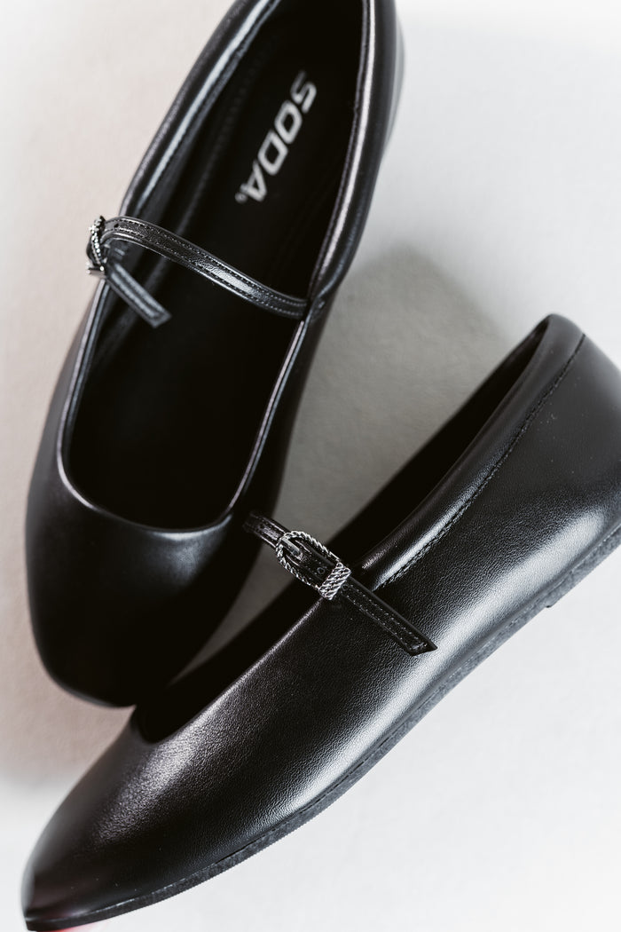 Kiana's Strap Square Toe Ballet Flat