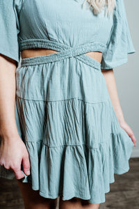 Cut-Out Tiered Mini Dress