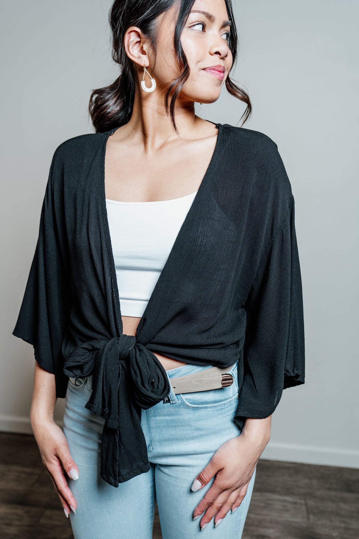 Gauze Tie Front Short Kimono – For Elyse