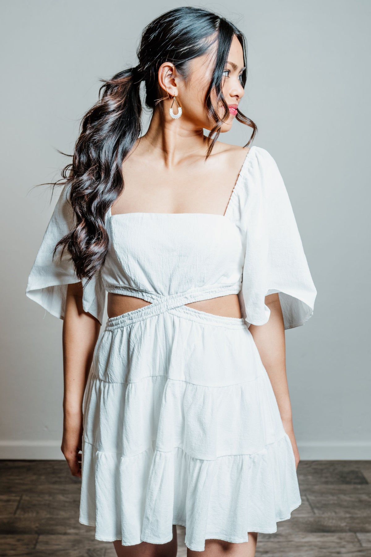 Cut-Out Tiered Mini Dress Cut-Out Tiered Mini Dress